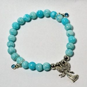 Blue beads angle bracelet